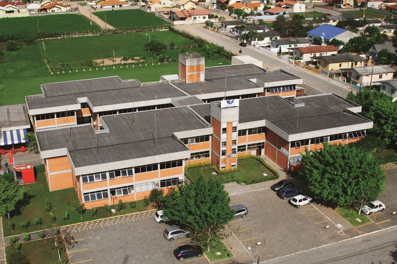 Foto aérea do campus da Univali em Tijucas
